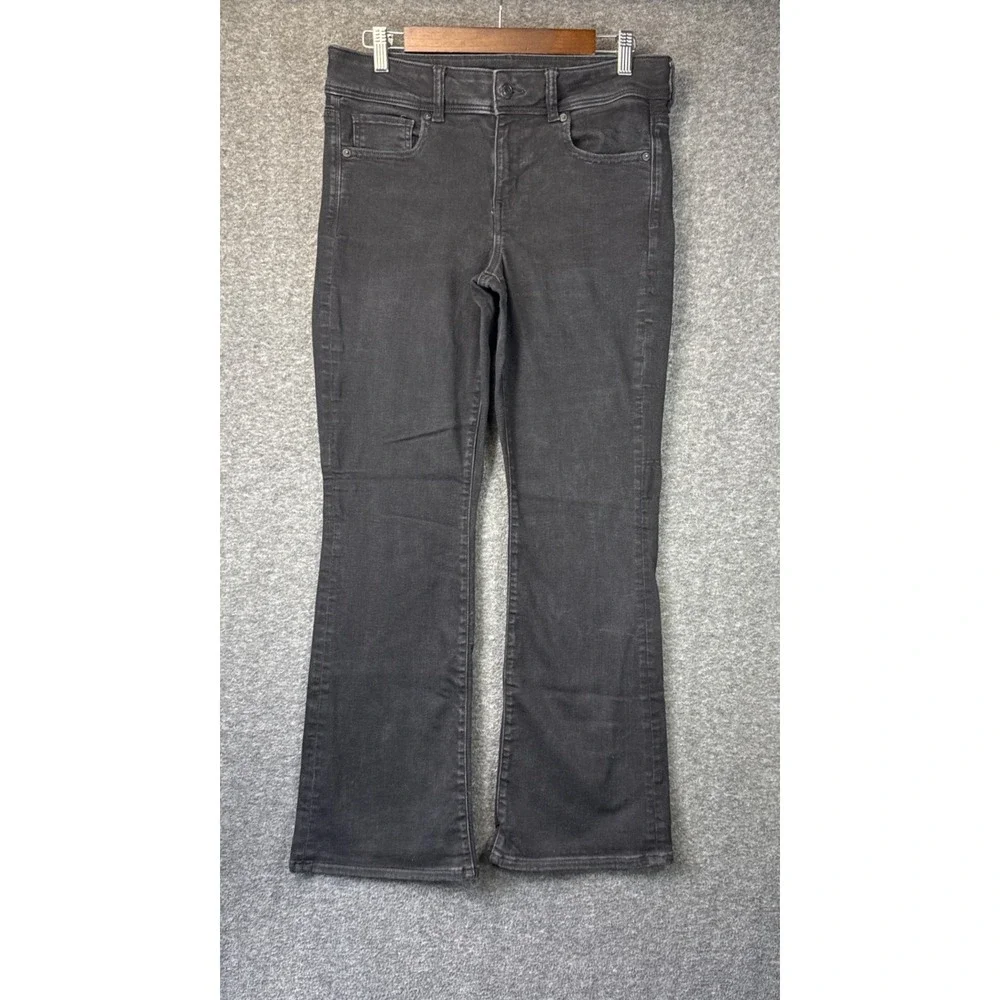 American Eagle Kick Boot Jeans Womens 10 Black Next Level Stretch Travel Country